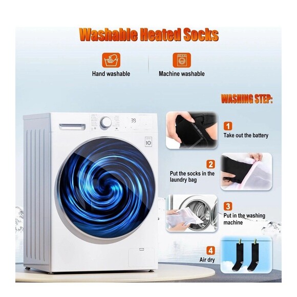 Smart Electric Heated Socks Rechargeable 6000mAh Battery APP Control Foot Warmer - Picture 4 of 12